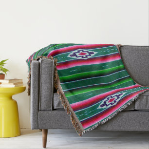 Mexican Sarape Pattern Throw Blanket
