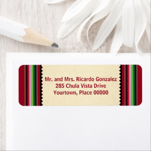 Mexican Serape Return Address Return Address Label