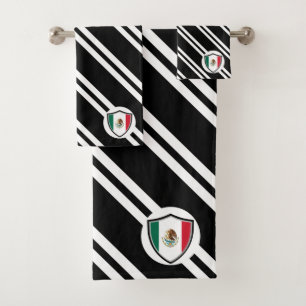 Mexican shield flag bath towel set
