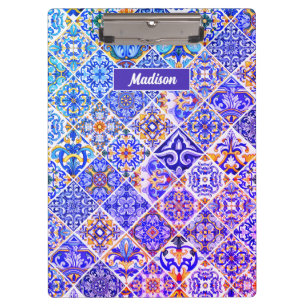 Mexican Sicilian Mediterranean purple blue tiles Clipboard