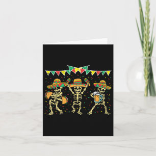 Mexican Skeleton Cinco De Mayo Funny Sombrero Bara Card