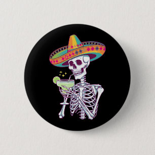 Mexican Skeleton Cinco De Mayo Margarita Fiesta 6 Cm Round Badge
