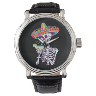 Mexican Skeleton Cinco De Mayo Margarita Fiesta Watch