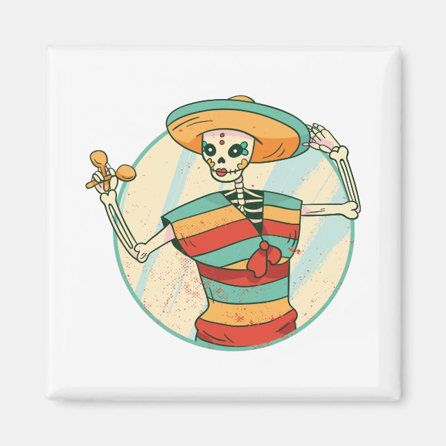 Mexican Skeleton Girl Magnet (Front)