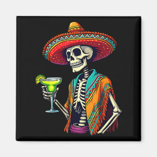Mexican skeleton sombrero cinco de mayo fiesta magnet