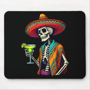 Mexican skeleton sombrero cinco de mayo fiesta mouse pad