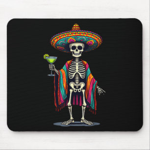 Mexican Skeleton Sombrero Cinco De Mayo Fiesta Par Mouse Pad