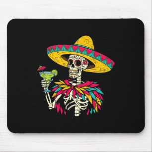 Mexican Skeleton Sombrero Cinco De Mayo Mexican Fi Mouse Pad