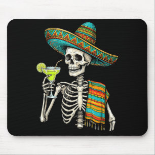 Mexican Skeleton Sombrero Cinco De Mayo Mexican Mouse Pad