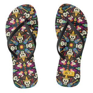 Mexican skeletons celebrating the Day of the Dead Thongs