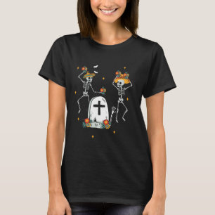 Mexican Skeletons Mariachi Sombrero Hat The Day Of T-Shirt