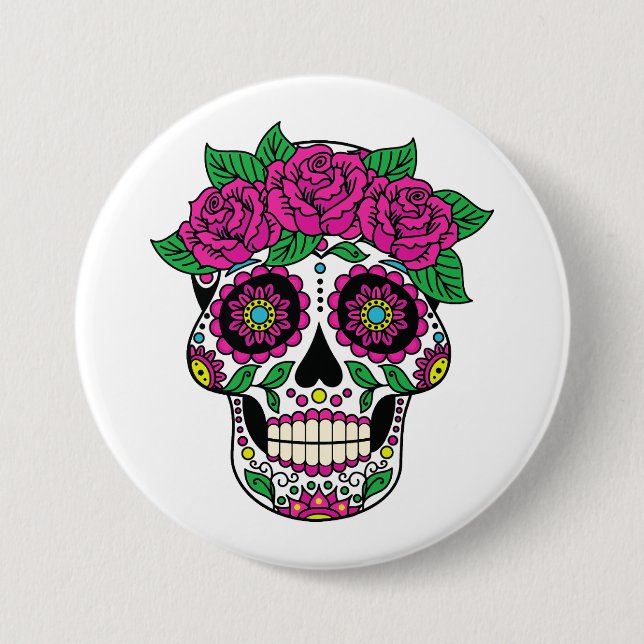 Mexican Skull 2 7.5 Cm Round Badge (Front)
