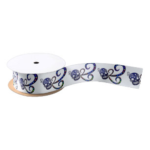 Mexican Skull 3D Festive Satin Ribbon