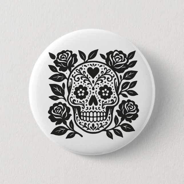 Mexican Skull 6 Cm Round Badge (Front)
