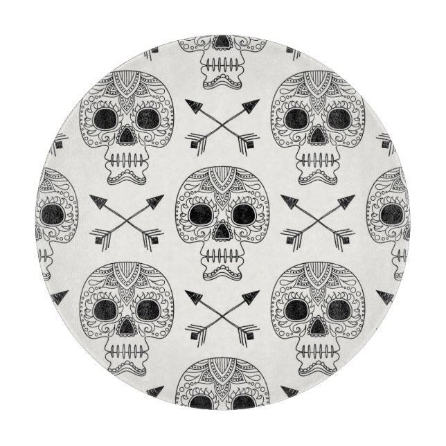Mexican Skull Day of Dead Cutting Board (Front)