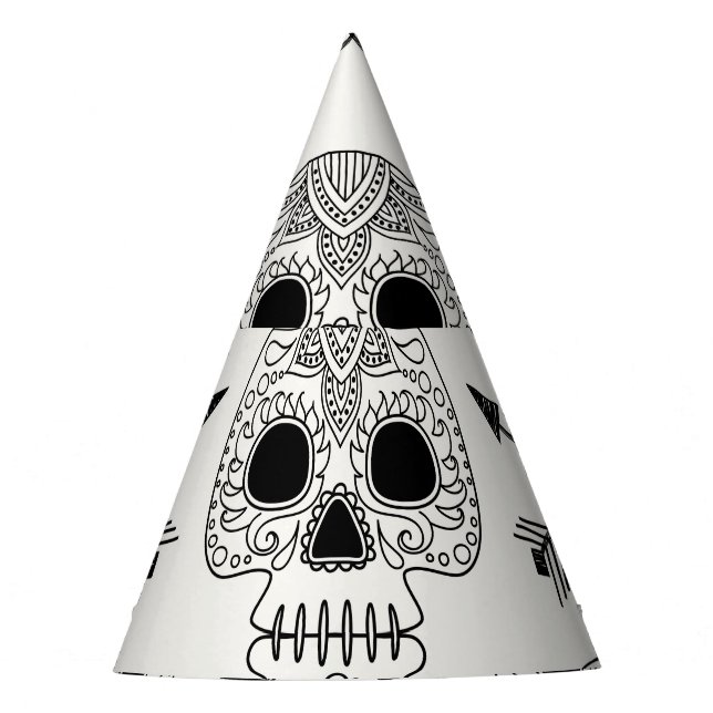 Mexican Skull Day of Dead Party Hat (Front)