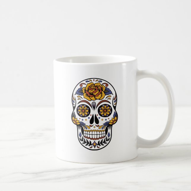 Mexican skull day of the dead coffee mug (Right)