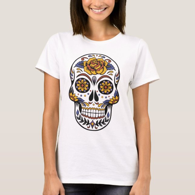 Mexican skull day of the dead T-Shirt (Front)