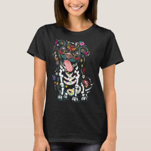 Mexican Skull Pitbull Bone Funny Dog Men Women T-Shirt
