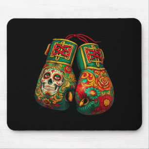 Mexican Skull Sugar Boxing Gloves Aztec Mayan Mouse Pad