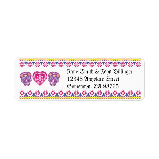 Mexican Skulls Return Address Label (Front)