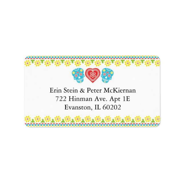 Mexican Skulls Return Address Label (Front)