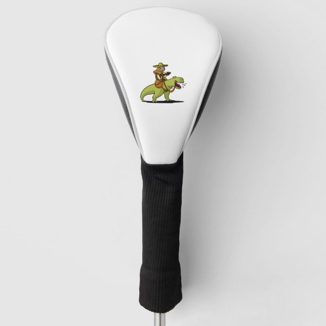 Mexican Sloth Riding T Rex Dinosaur  Golf Head Cover (Front)