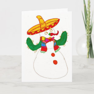 mexican snowman holiday card