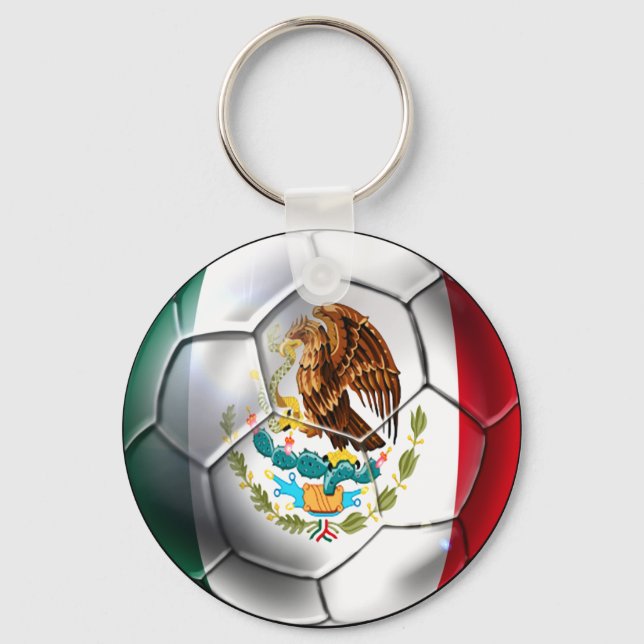 Mexican soccer ball keychain for Mexico fans (Front)