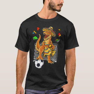 Mexican Soccer Rex Dinosaur Mexico Flag Futbol 202 T-Shirt