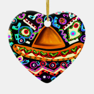 Mexican Sombrero Ceramic Ornament