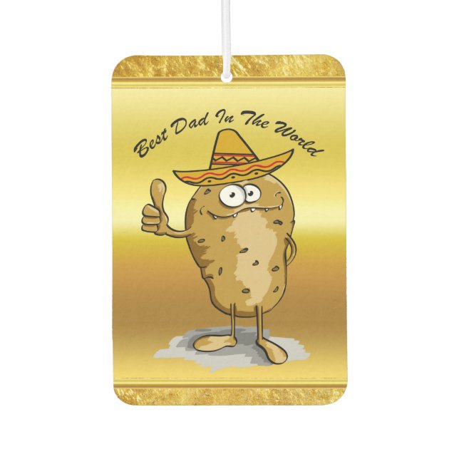 Mexican sombrero hats potato character car air freshener (Front)