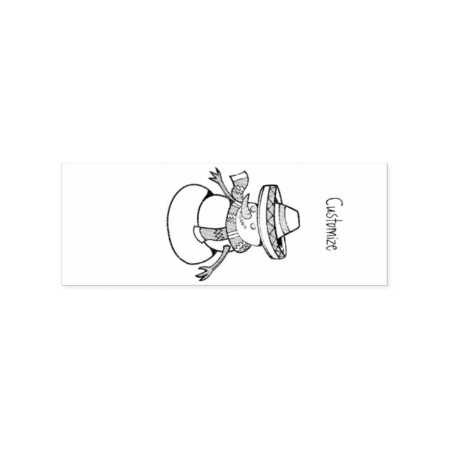 Mexican Sombrero Santa Thunder_Cove Rubber Stamp (Imprint)