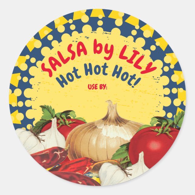 Mexican southwestern food salsa canning label (Front)