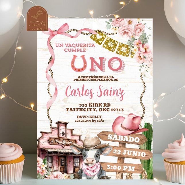 Mexican Spanish Girl Uno Invitation (Creator Uploaded)