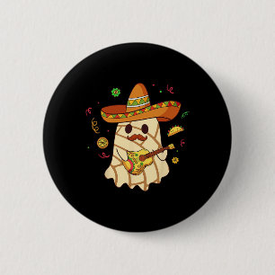 Mexican Spooky Ghost Play Guitar Conchas Pan Dulce 6 Cm Round Badge