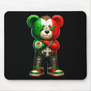 Mexican Street Bear Art Mouse Pad