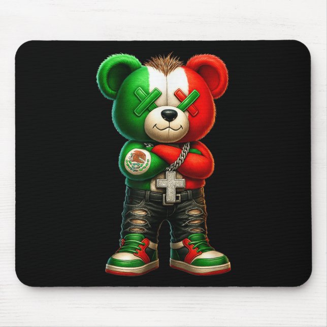 Mexican Street Bear Art  Mouse Pad (Front)