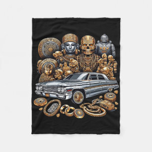 Mexican Street Culture Lowrider Latino Cinco De Ma Fleece Blanket