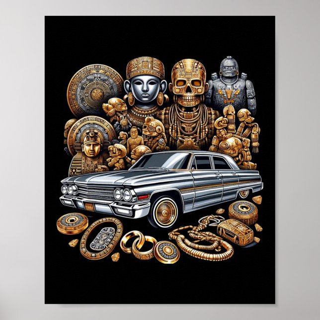 Mexican Street Culture Lowrider Latino Cinco De Ma Poster (Front)
