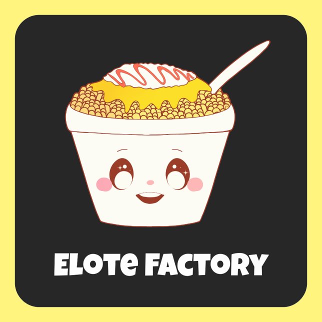 Mexican Street Esquite  Corn In A Cup Square Sticker (Creator Uploaded)