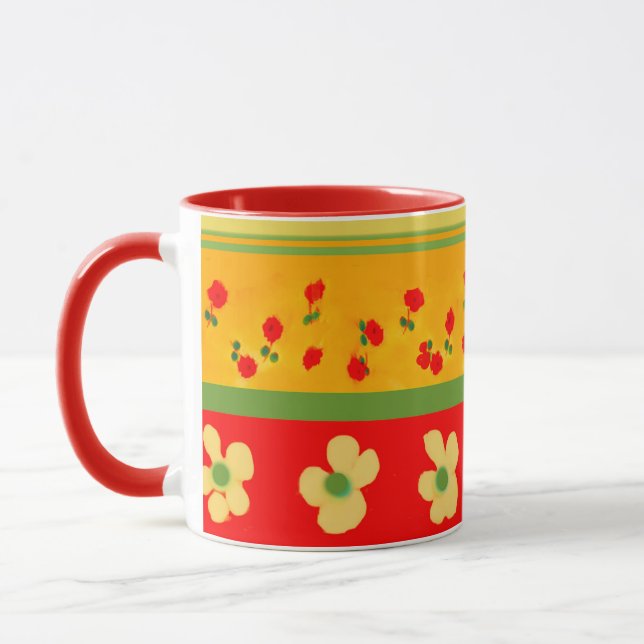 Mexican Style Bold Bright Colors Mug (Left)