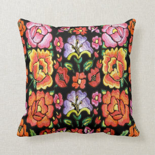 Mexican style flowers,edit background colour cushion