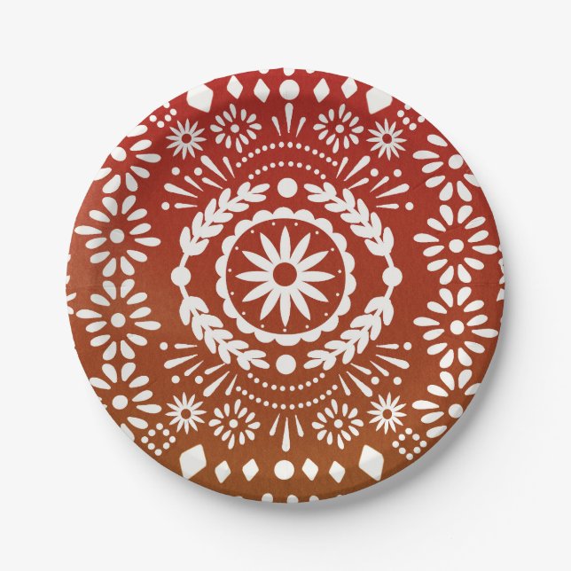 Mexican Style Papel picado Paper Plate (Front)