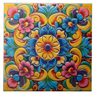 Mexican style themed pattern ceramic tile