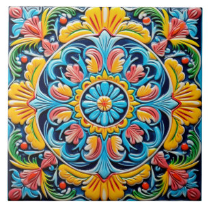 Mexican style themed pattern ceramic tile