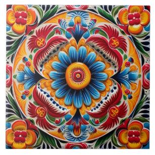 Mexican style themed pattern ceramic tile