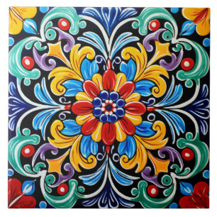 Mexican style themed pattern ceramic tile