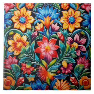 Mexican style themed pattern  ceramic tile