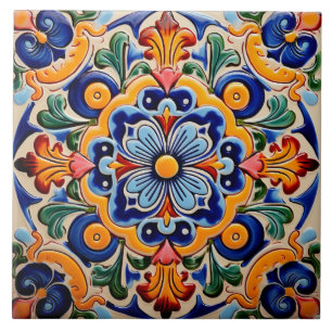 Mexican style themed pattern  ceramic tile